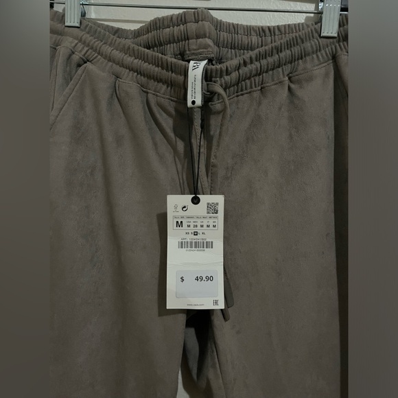 NWT Zara Suede Joggers - Picture 2 of 5